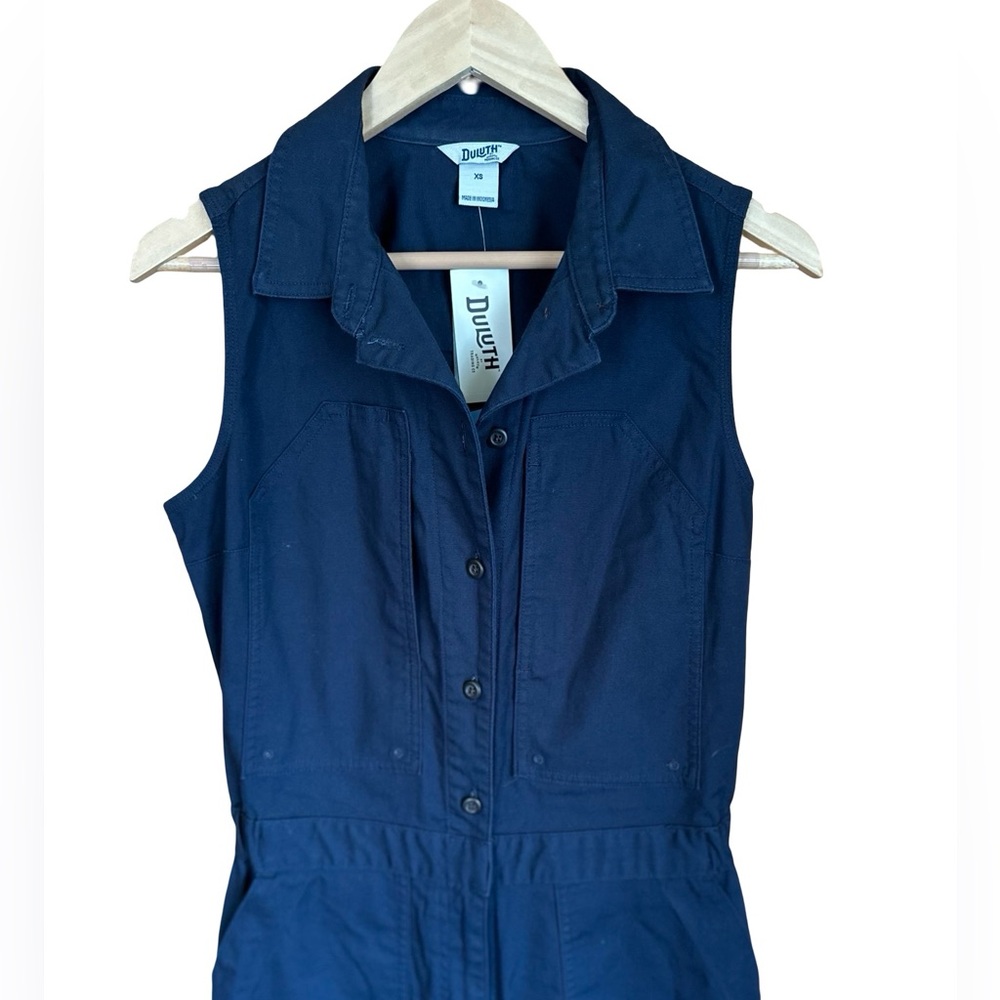 NWT Duluth Trading DuluthFlex Fire Hose COOLMAX Coveralls Navy Sleeveless XS - Picture 3 of 14